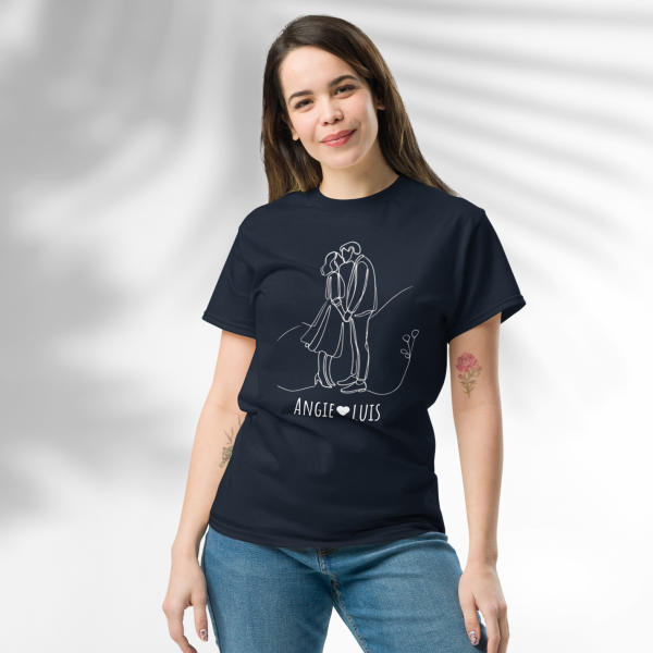 CAMISETA MANGA CORTA DE MUJER PERSONALIZABLE CON NOMBRES DE LA PAREJA