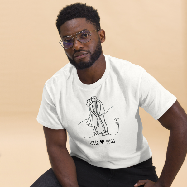 CAMISETA MANGA CORTA  DE HOMBRE PERSONALIZABLE CON NOMBRES DE LA PAREJA