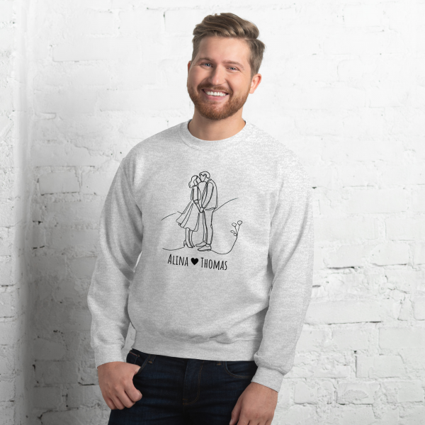 SUDADERA HOMBRE PERSONALIZADA CON NOMBRES DE LA PAREJA